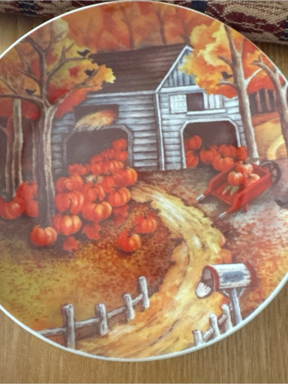 Vtg Wooden Perpetual Country Kitchen Calendar W/ Wood Tiles & Season Plates Comp
